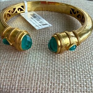 Julie Vos Gold Bracelet with Green Accents